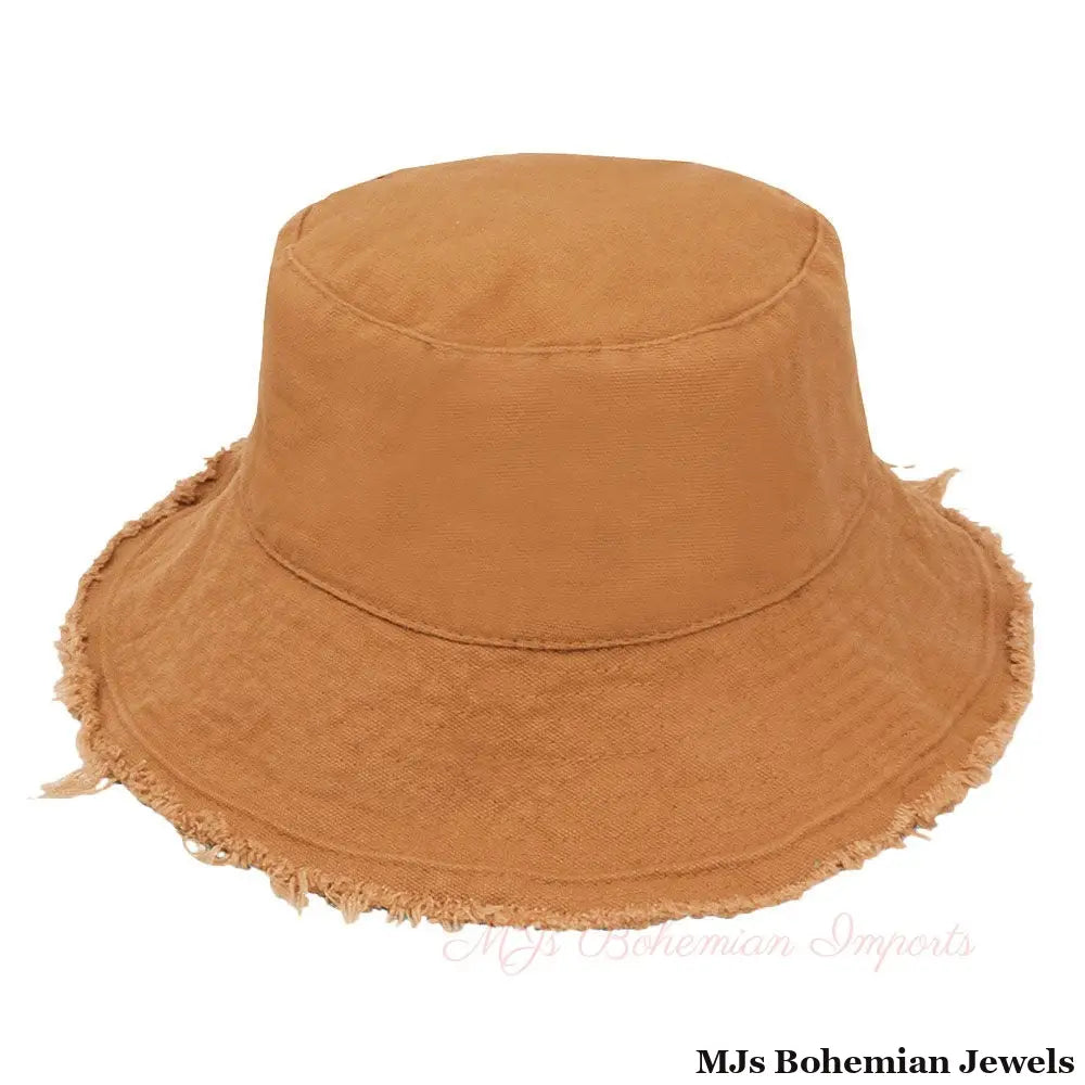 Earthy Brown Wired Brim Bucket Hat