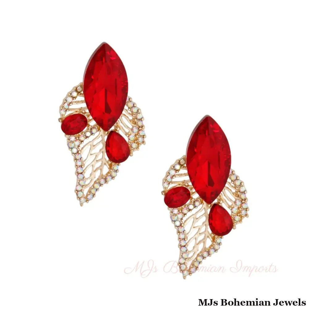 Elegant Red Leaf Stud