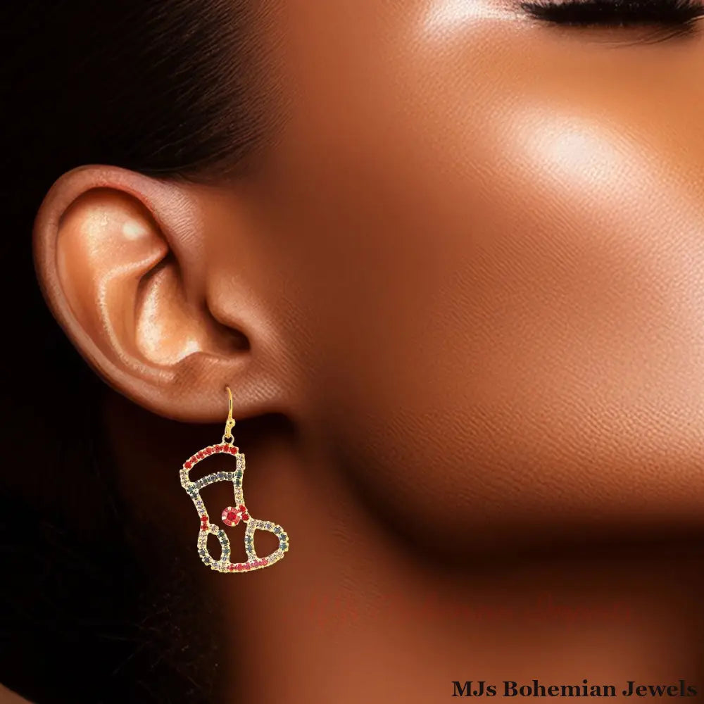 Elegant Xmas Stocking Earrings - Refined Style