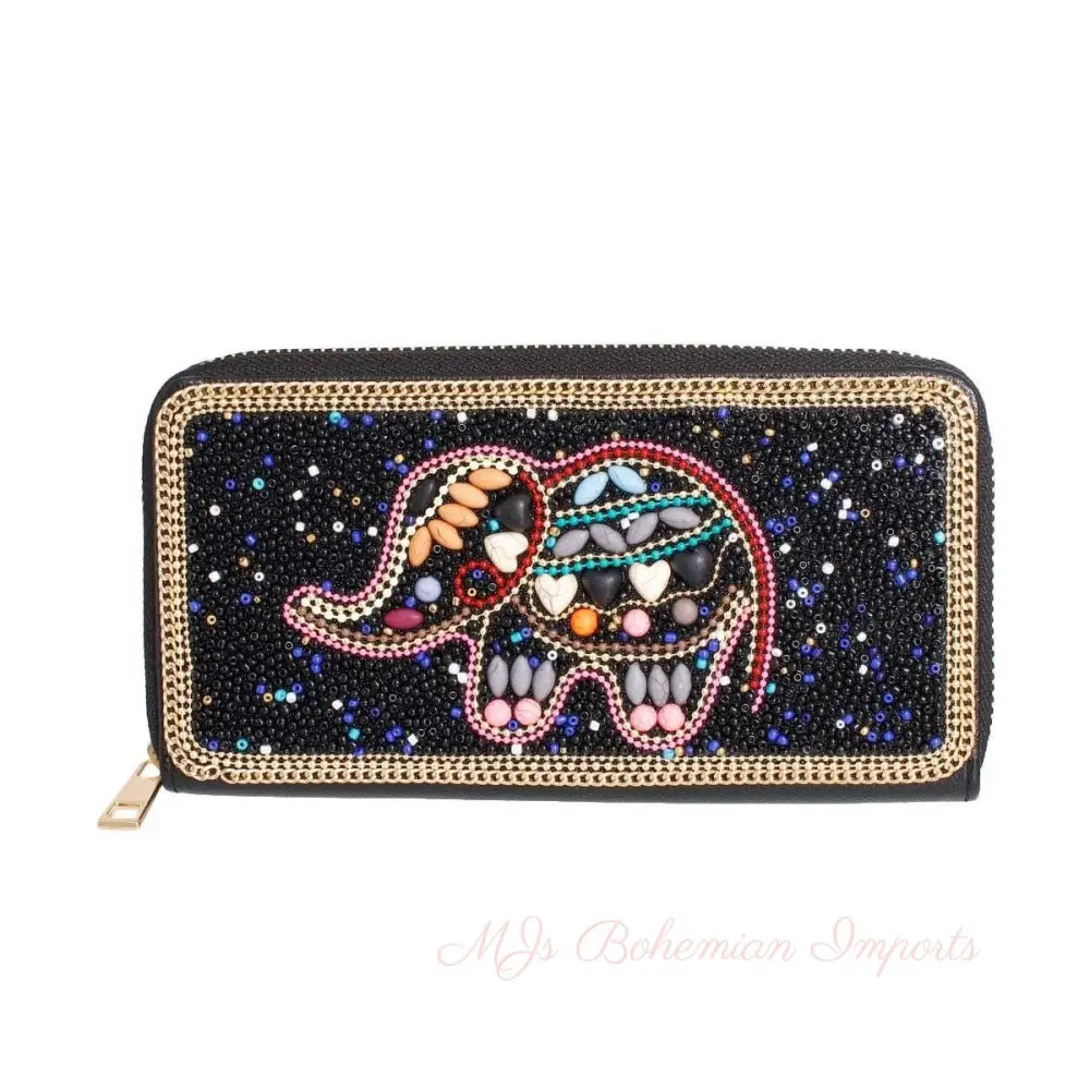 Elephant Beaded Wallet