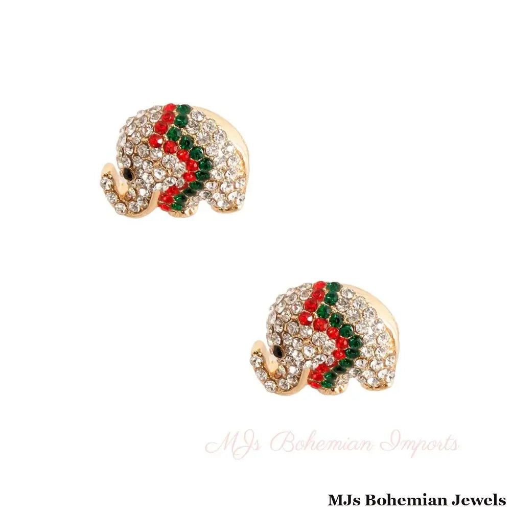 Elephant Elegance: Rhinestone Studs