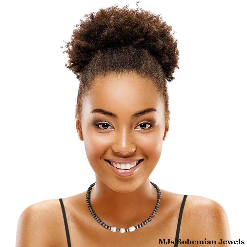 Freshwater Pearl Faux Navajo Necklace