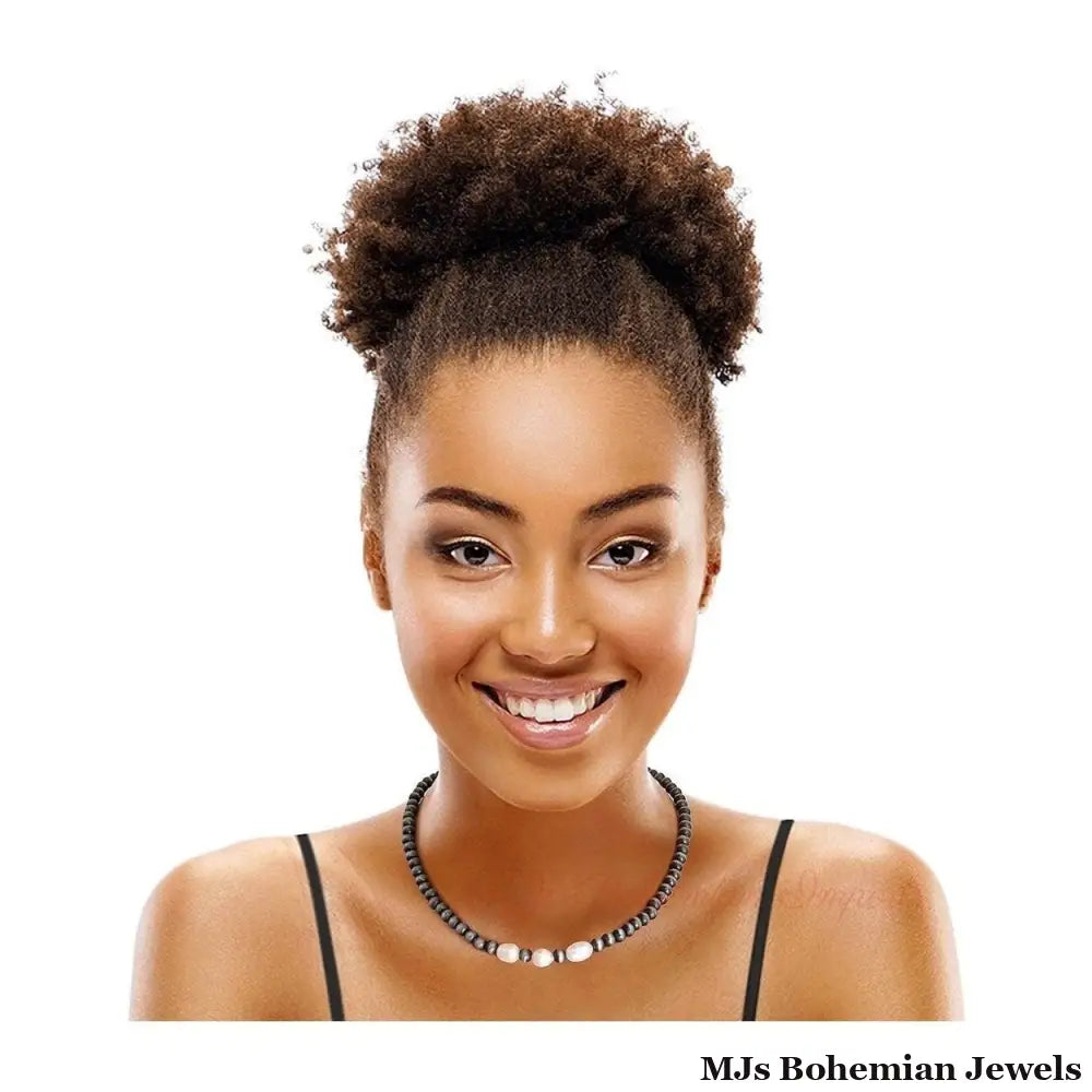 Freshwater Pearl Faux Navajo Necklace