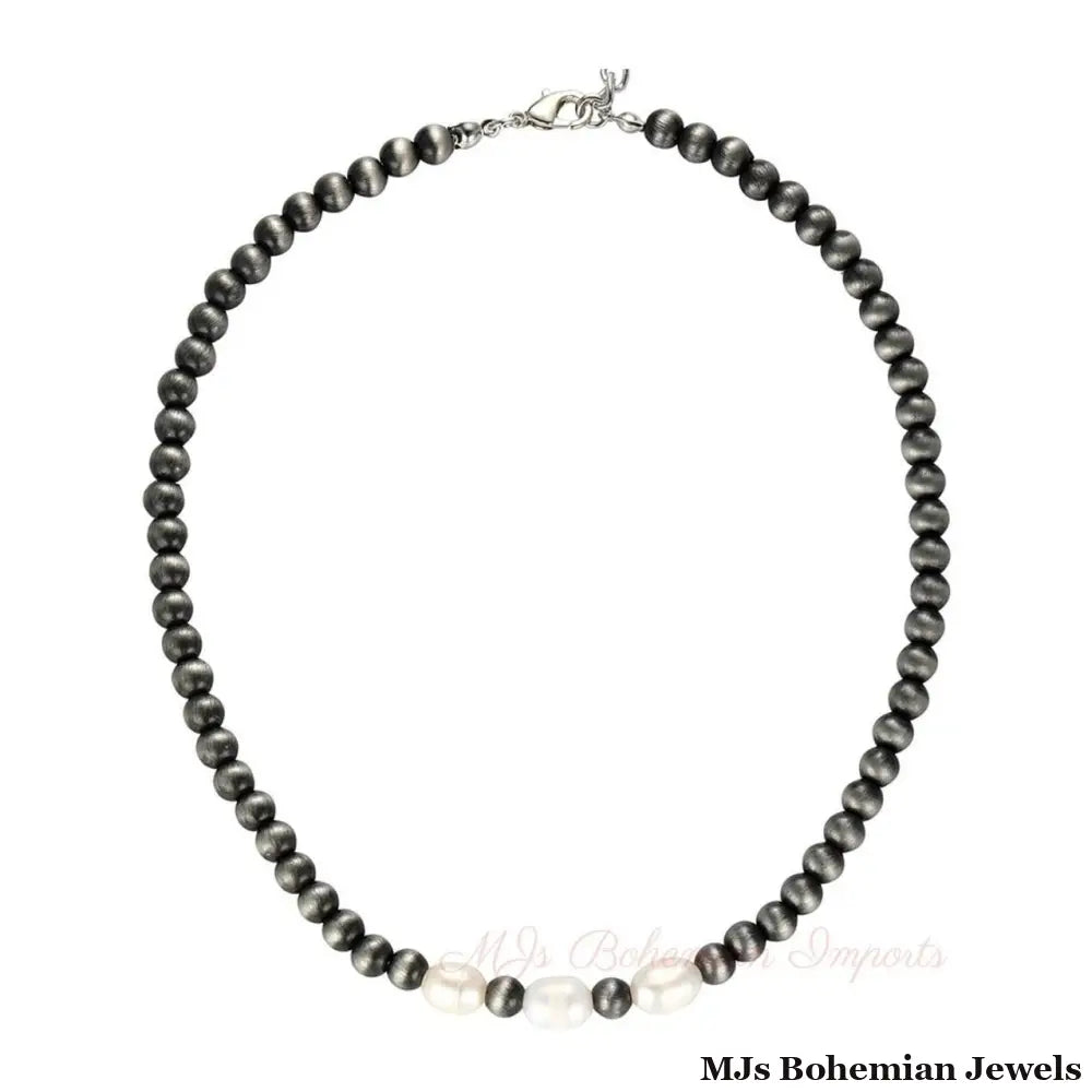 Freshwater Pearl Faux Navajo Necklace