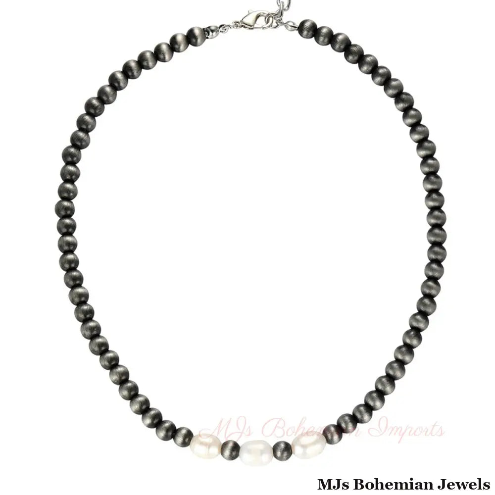 Freshwater Pearl Faux Navajo Necklace