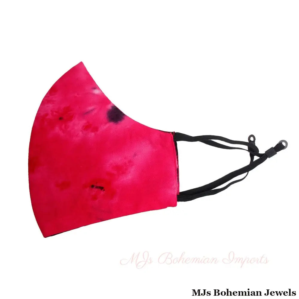 Fuchsia and Black Tie Dye Mask
