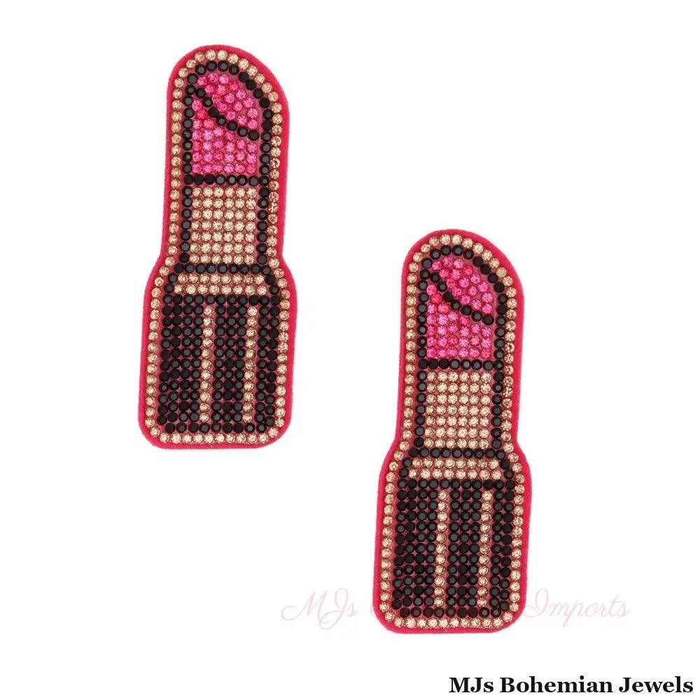 Fuchsia Lipstick Earrings