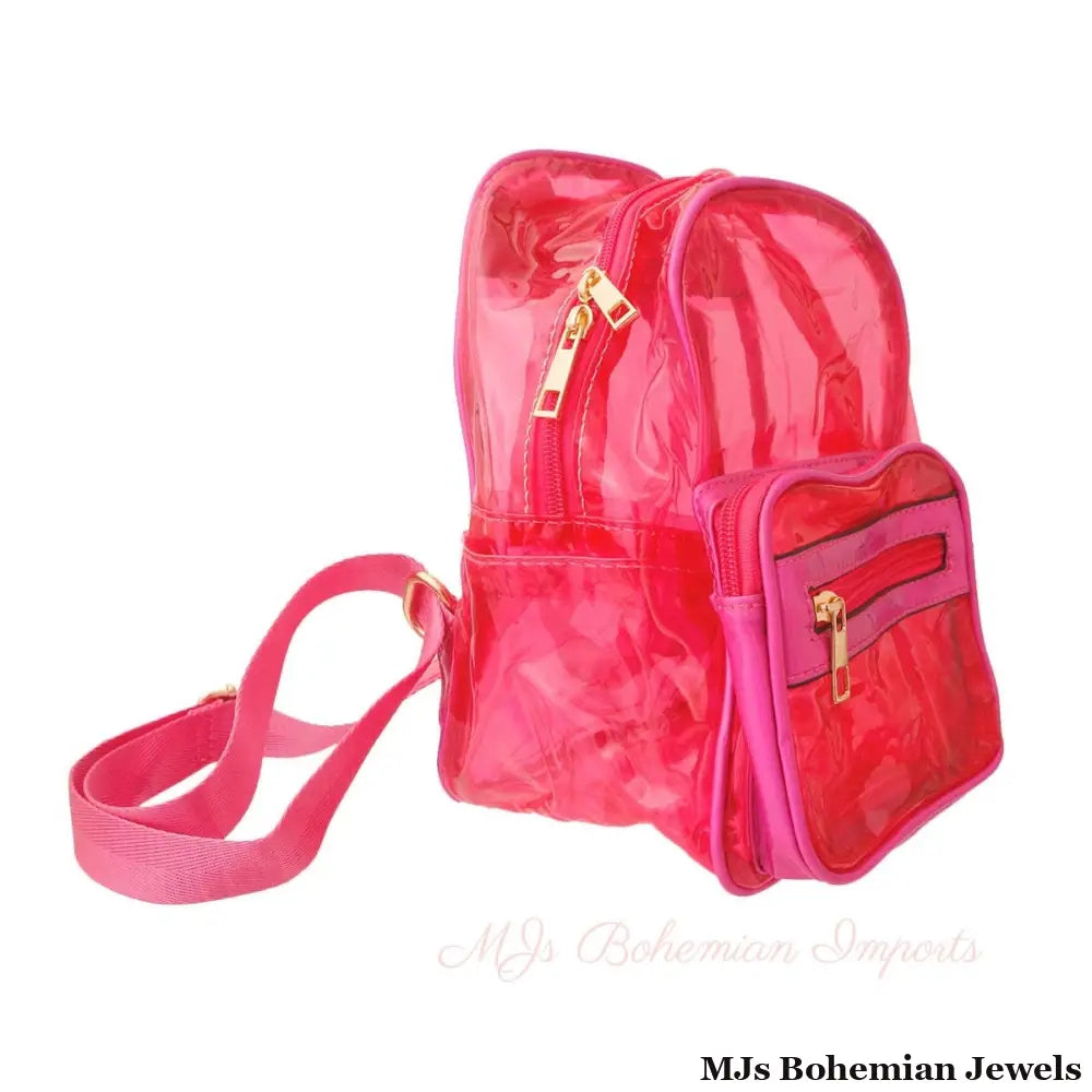 Fuchsia Transparent Backpack