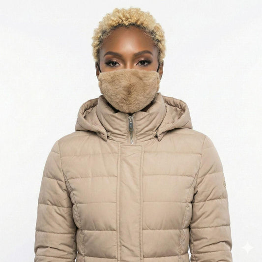 Light Brown Faux Fur Mask