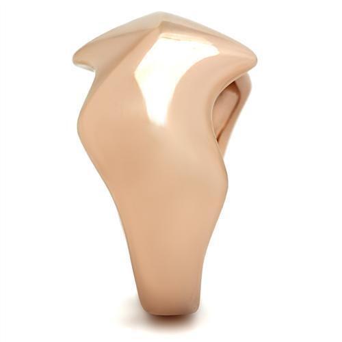 GL161 - IP Rose Gold(Ion Plating) Brass Ring with No Stone