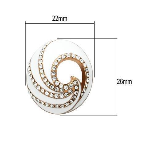 GL165 - IP Rose Gold(Ion Plating) Brass Earrings with Top Grade Crystal  in Clear