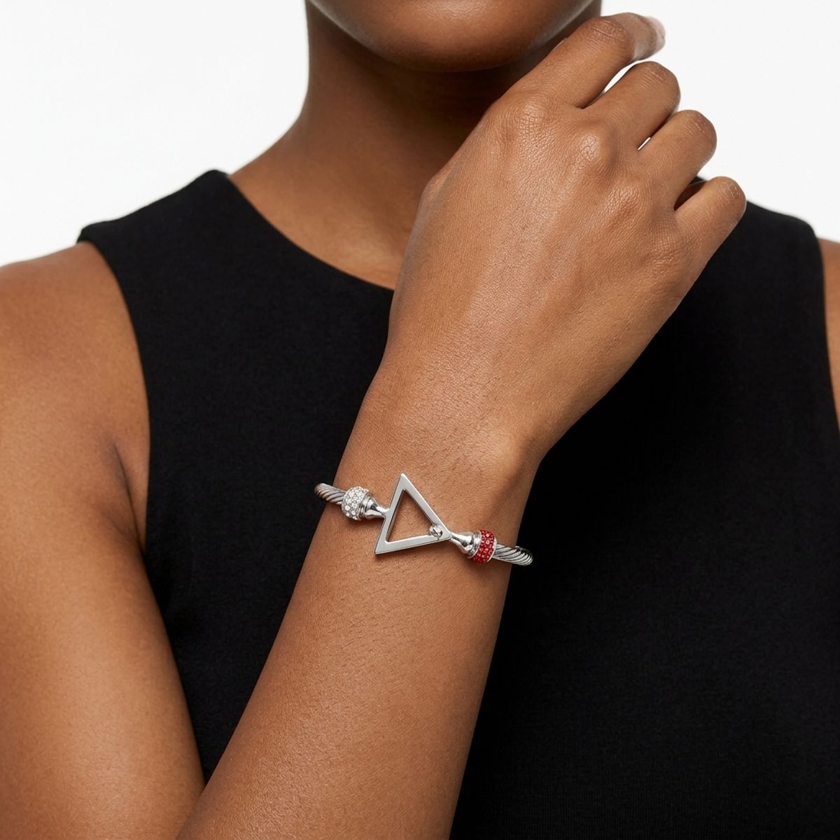 DST Delta Silver Twisted Cable Bangle Bracelet