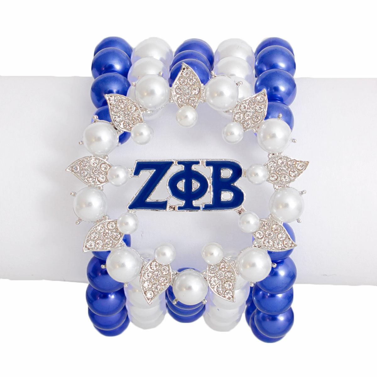 Discontinued: Bracelet Blue White Pearl ZPB 5 Strand for Women