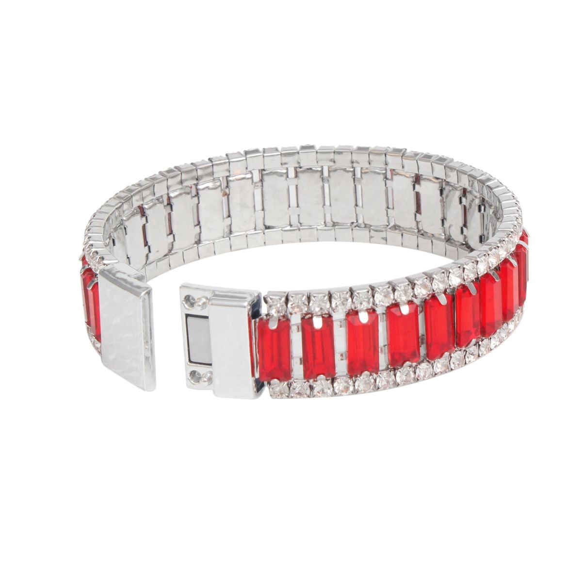 DST Sorority Red Baguette Bling Tennis Bracelet