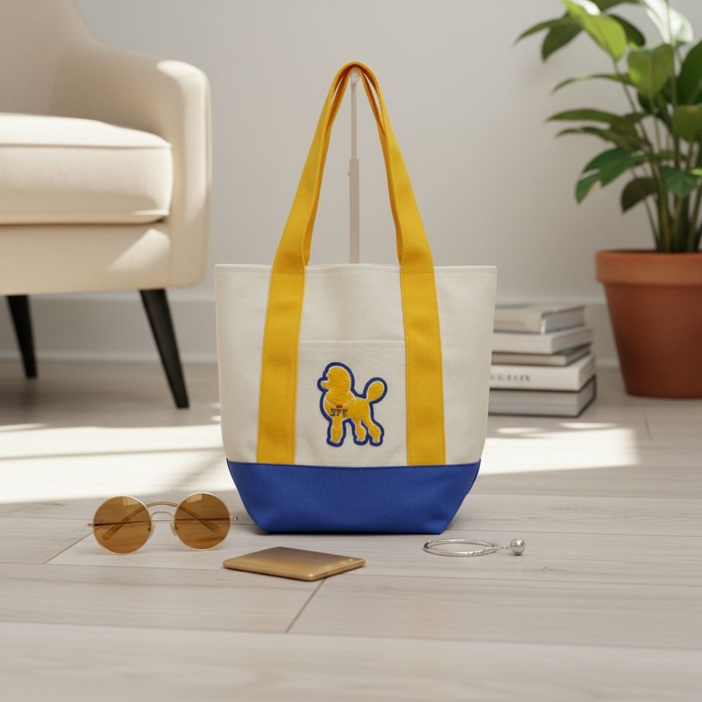 SGRHO Mini Canvas Tote Bag Poodle Embroider Merch