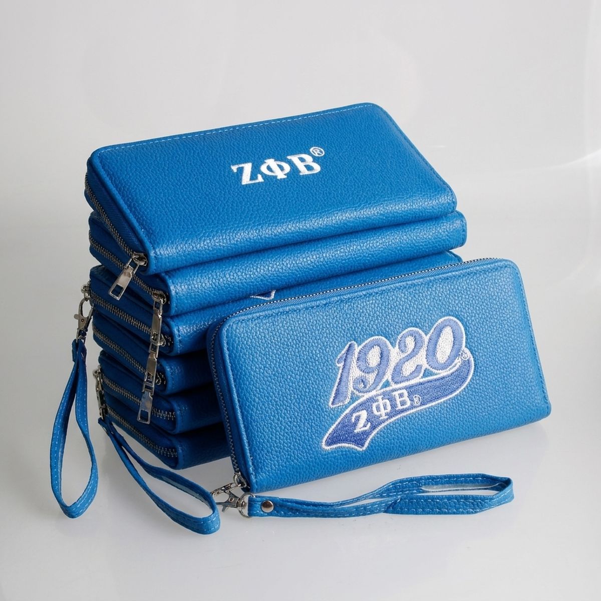 ZPB Sorority Long Blue 1920 Patch Zipper Wallet
