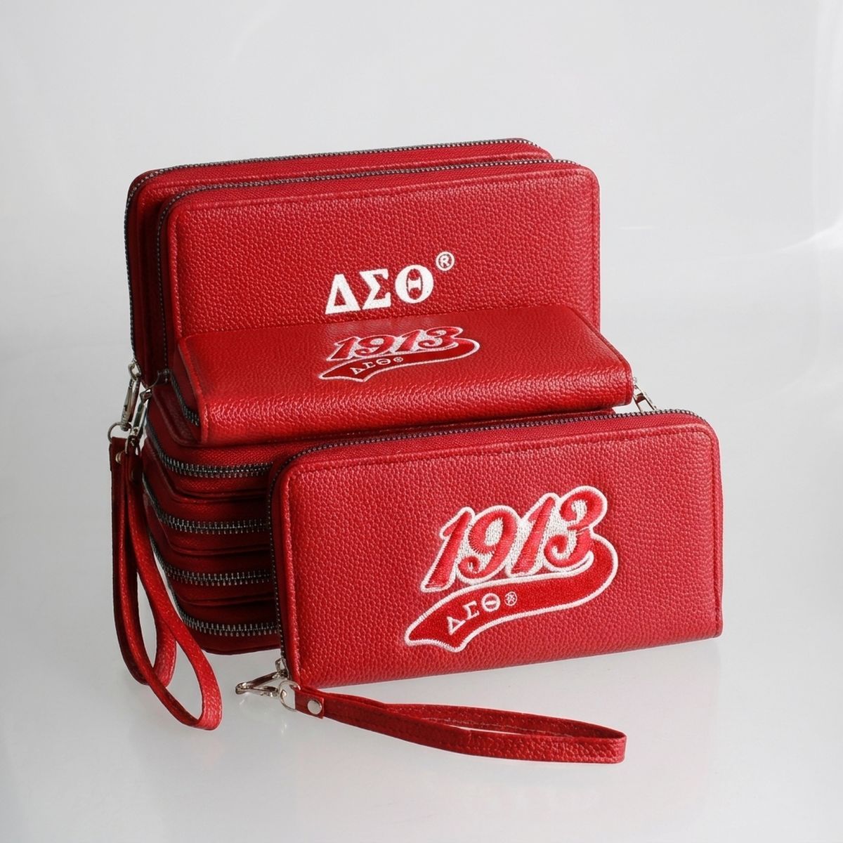 DST Sorority Long Red 1913 Patch Zipper Wallet