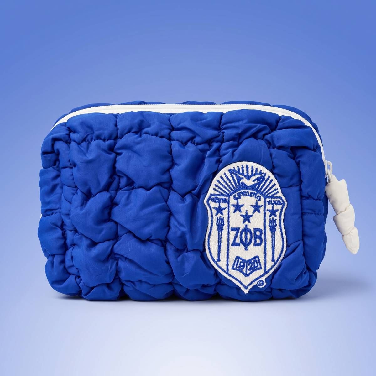 ZPB Royal Blue Crest Mini Quilted Puffy Pouch