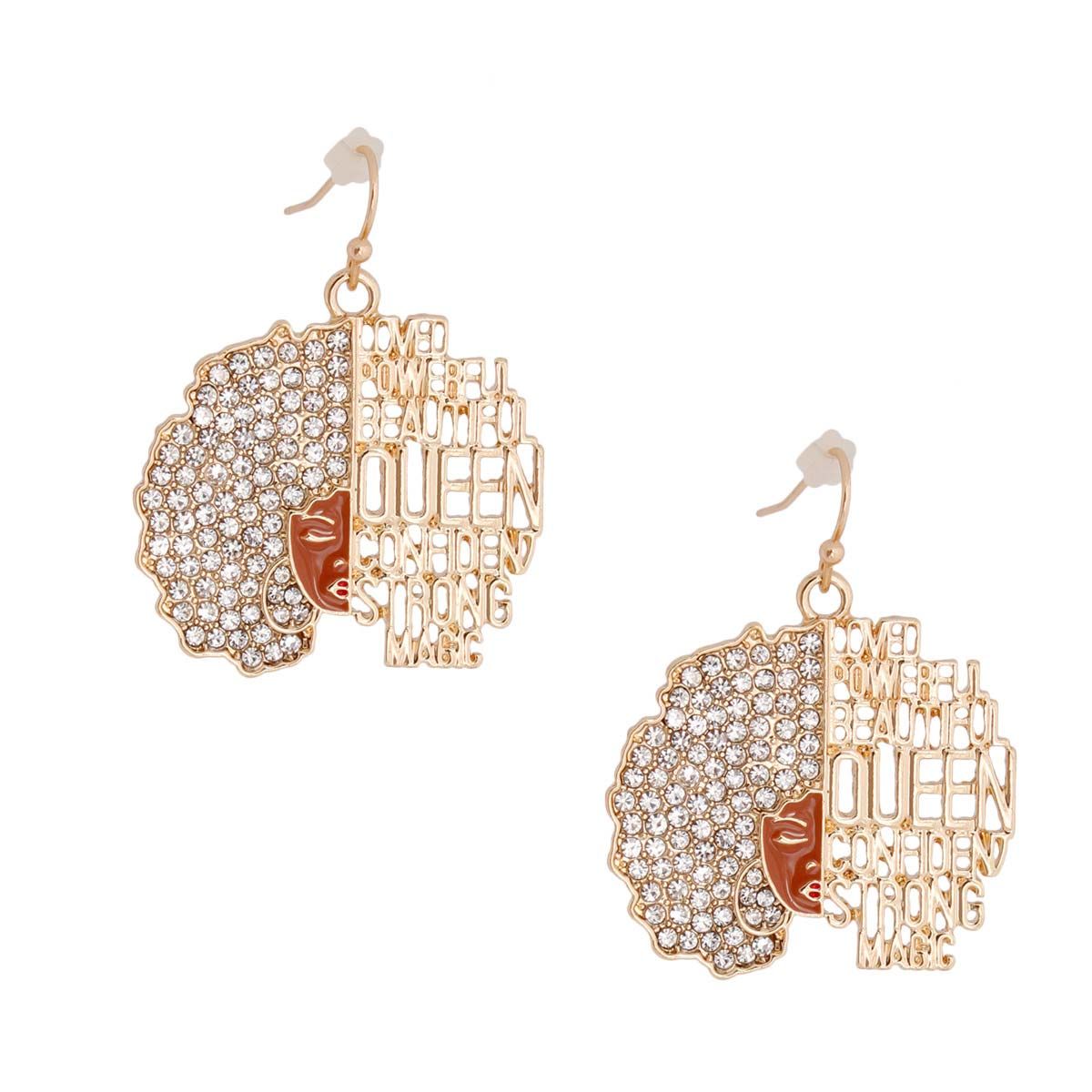 Gold Inspirational Afro Fishhooks