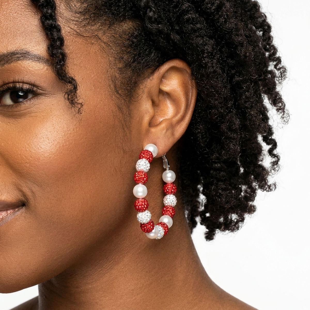 Red 2in Stone Ball Hoops