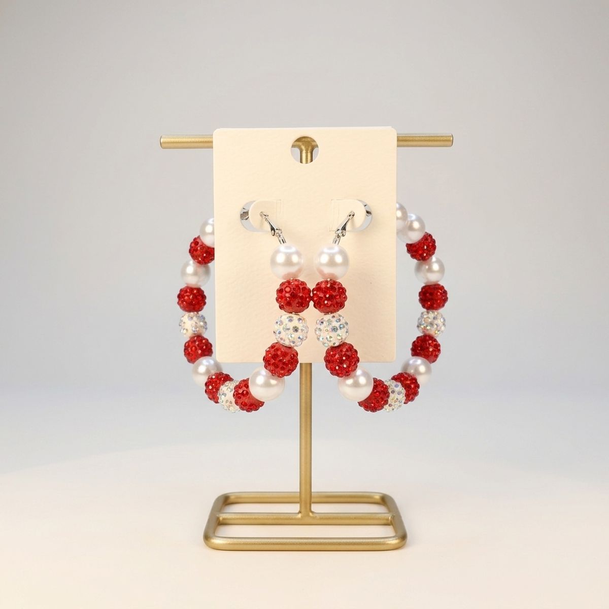 Red 2in Stone Ball Hoops