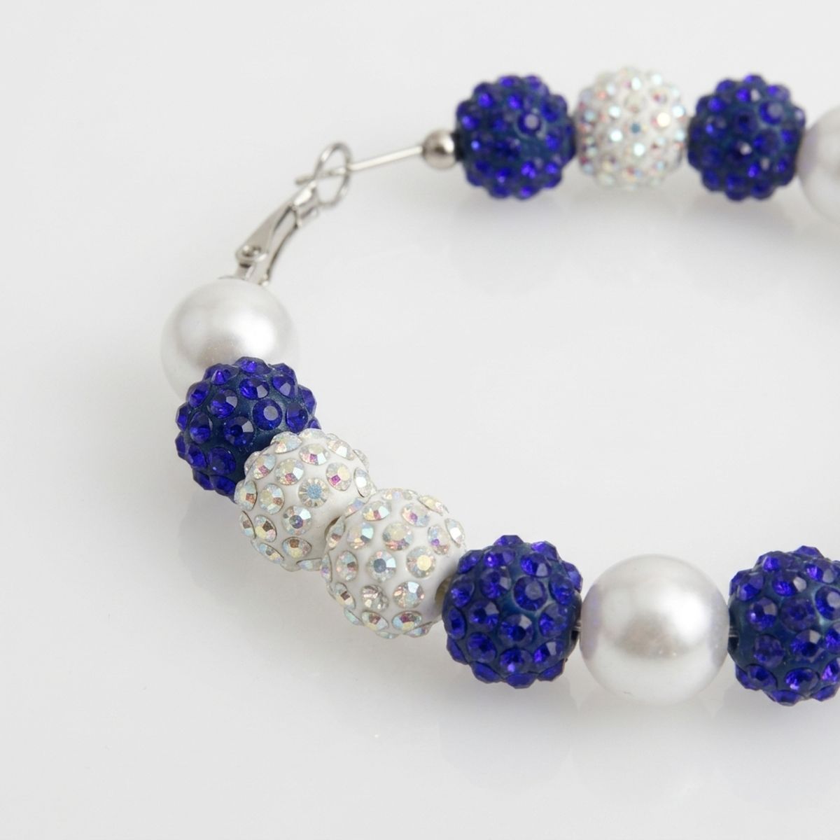 Royal Blue 3in Stone Ball Hoops