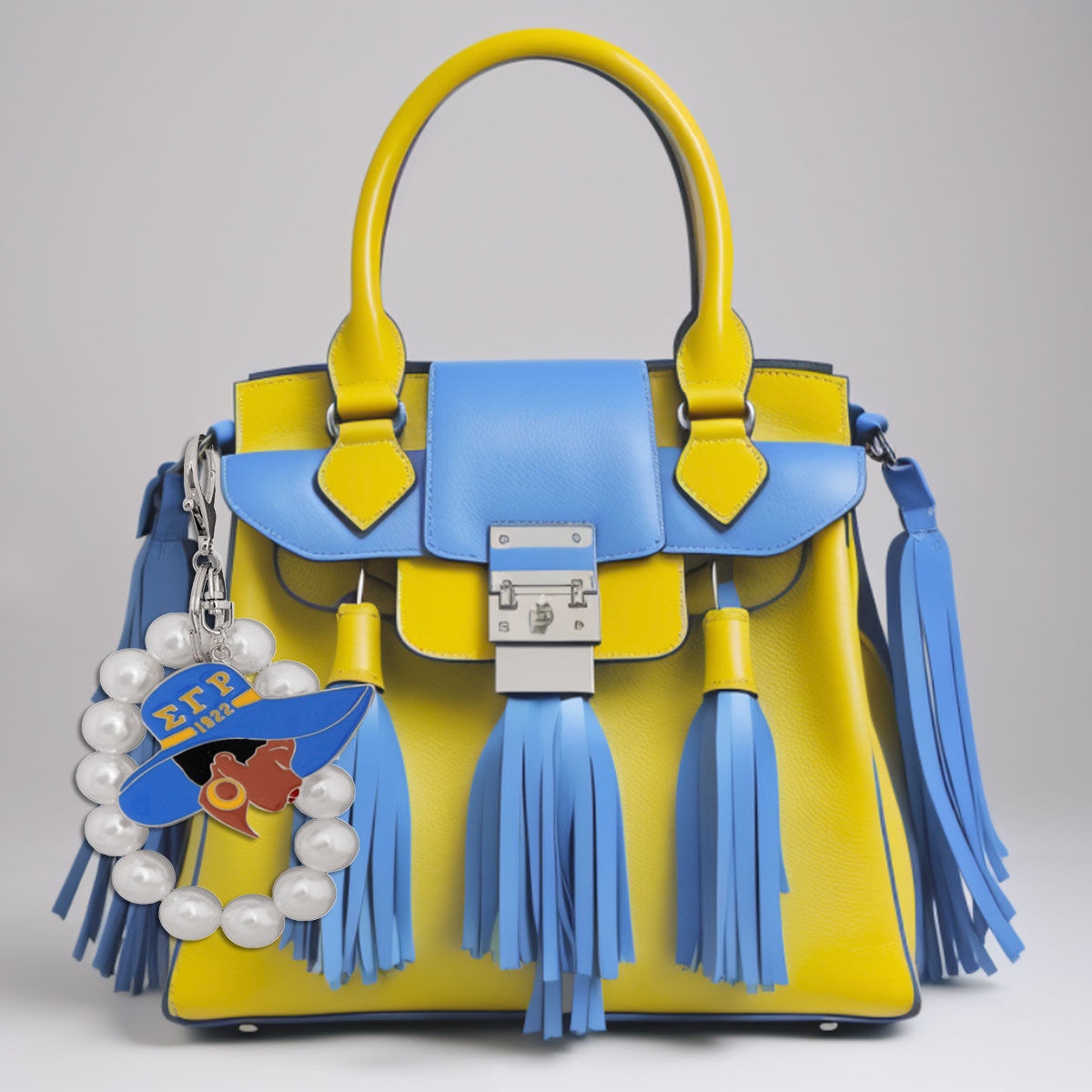 Blue Gold Hat Pearl Keychain SGRHO