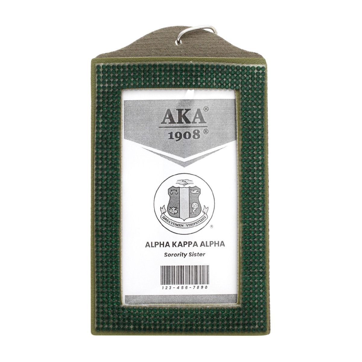 AKA Green Sparkle Sorority Pride ID Badge Holder