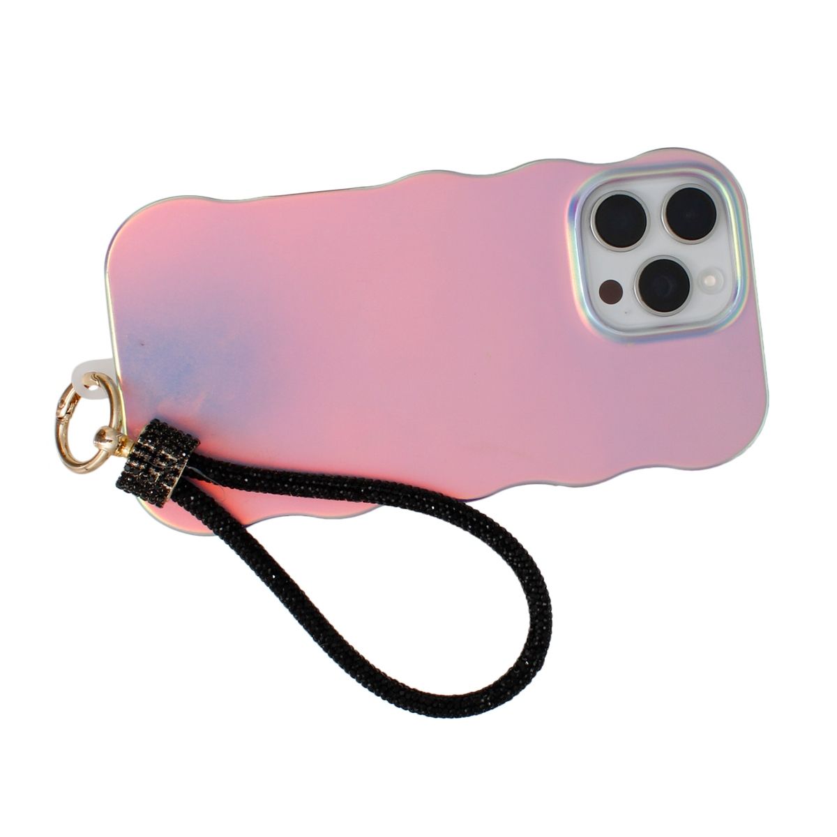 Rhinestone Phone Wrist Strap Black Bling Accessory