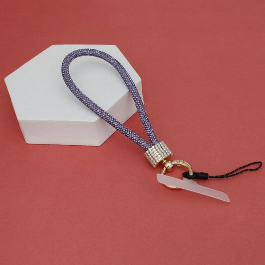 Rhinestone Phone Wrist Strap Purple Bling Accessory