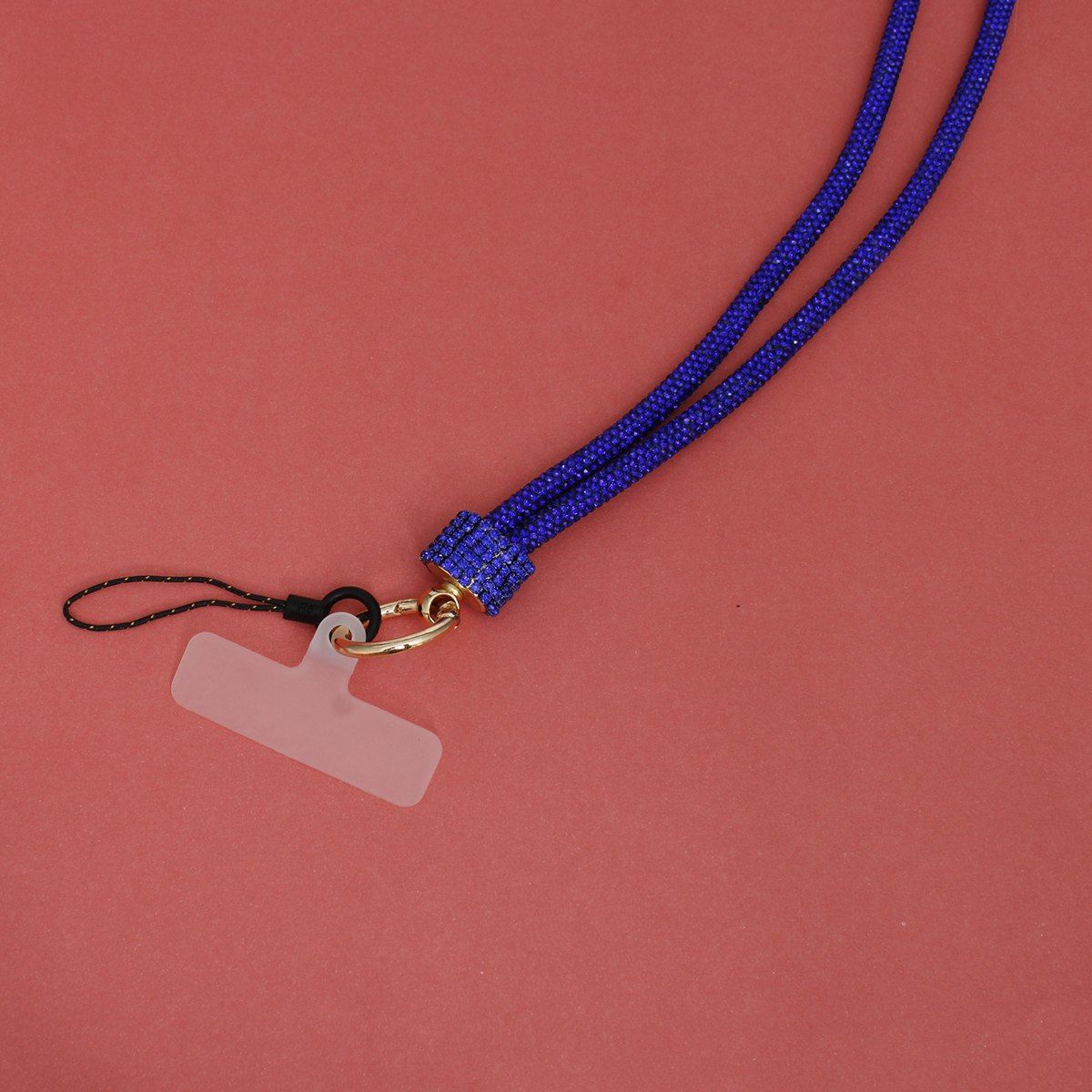 Rhinestone Long Phone Strap Blue Bling Lanyard