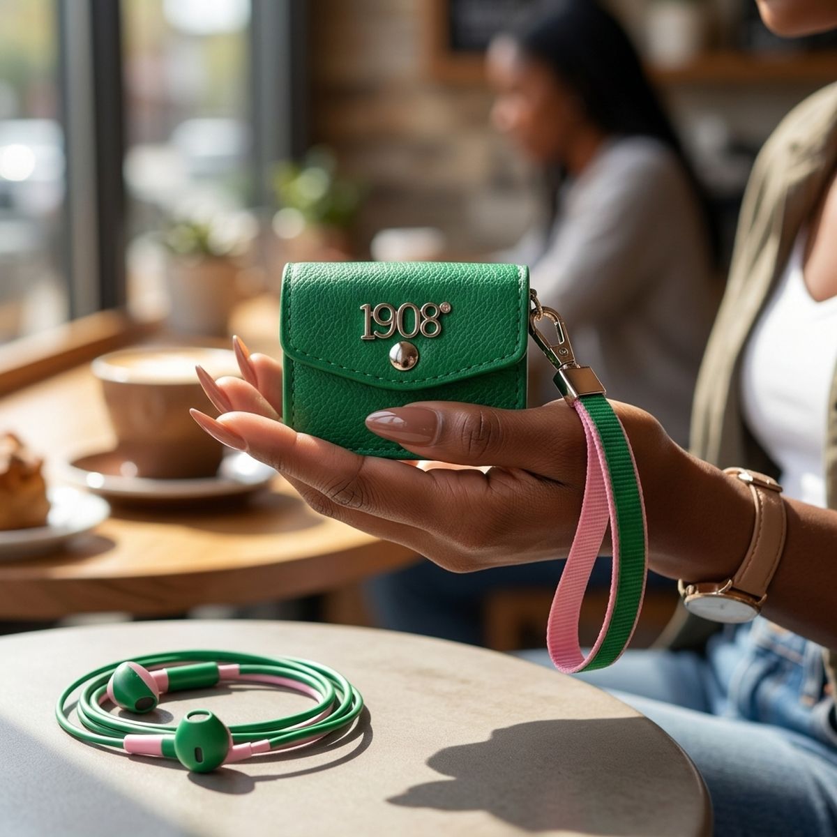 AKA Green 1908 Earbud Mini Snap Case with Clip