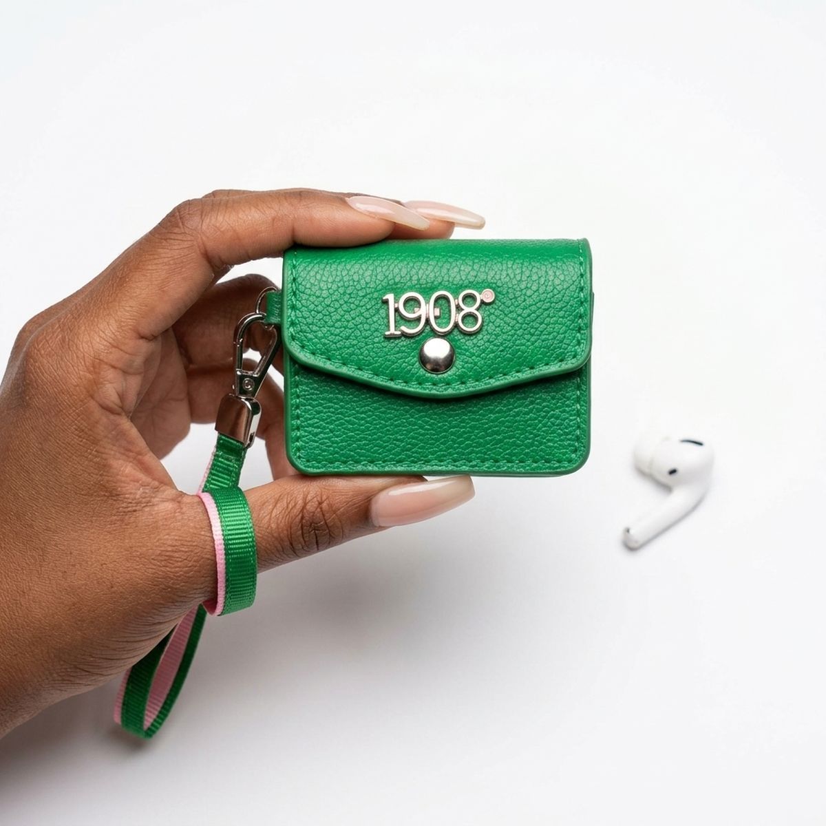 AKA Green 1908 Earbud Mini Snap Case with Clip
