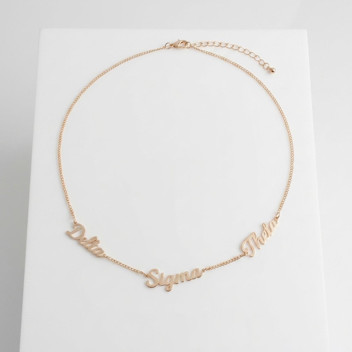 Delta Sigma Theta Gold Script Chain Necklace