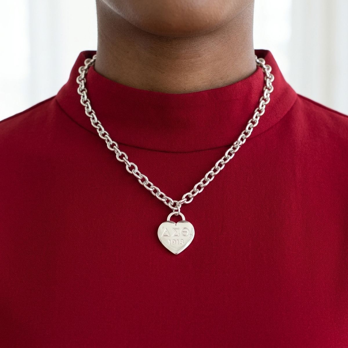 DST Silver 1913 Legacy Heart Lock Chain Necklace