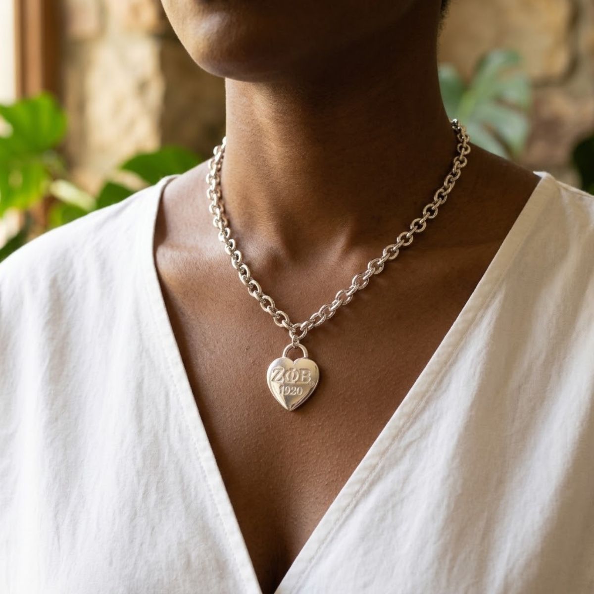 ZPB Silver 1920 Legacy Heart Lock Chain Necklace