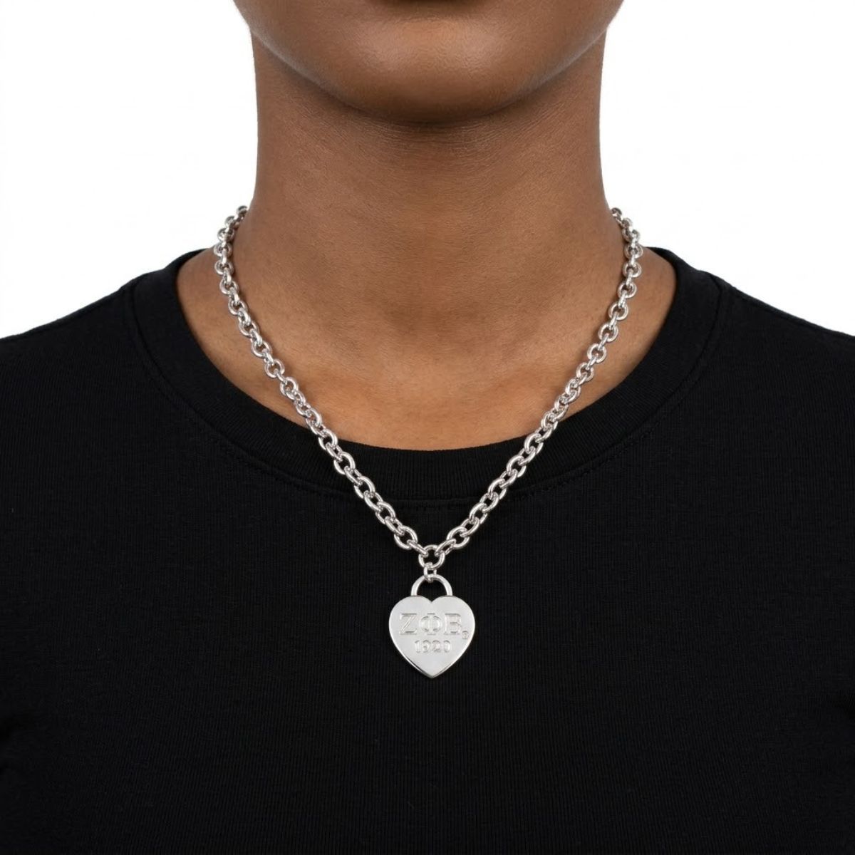 ZPB Silver 1920 Legacy Heart Lock Chain Necklace