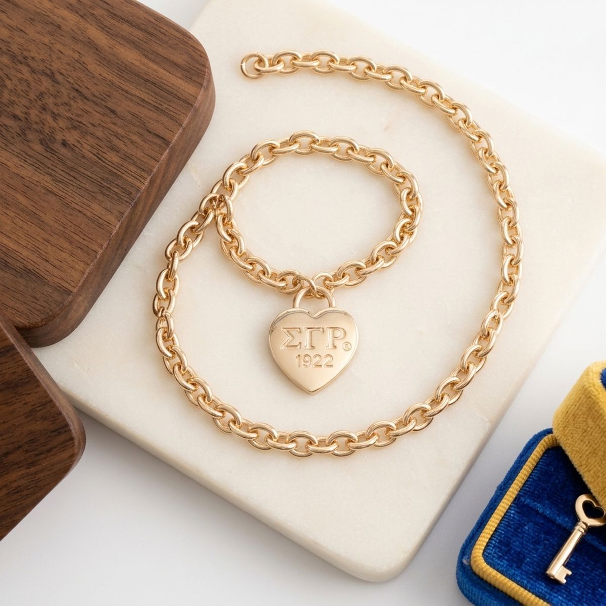 SGRHO Gold 1922 Legacy Heart Lock Chain Necklace