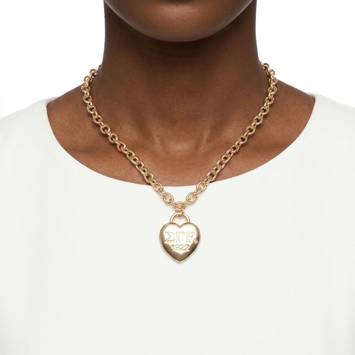 SGRHO Gold 1922 Legacy Heart Lock Chain Necklace