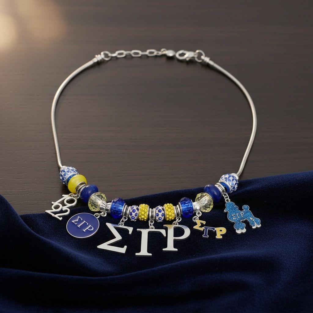 SGRHO Snake Chain Luxe Bead and Charm Necklace
