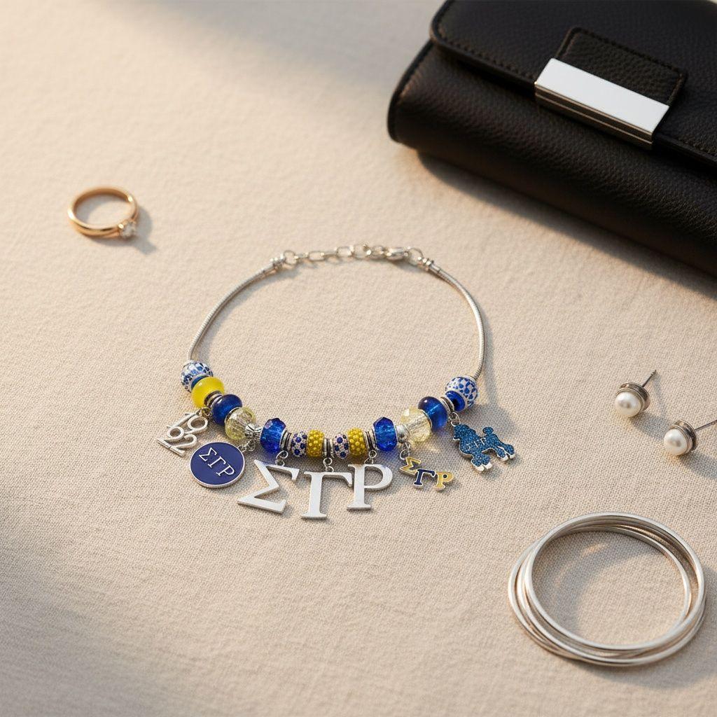 SGRHO Snake Chain Luxe Bead and Charm Necklace