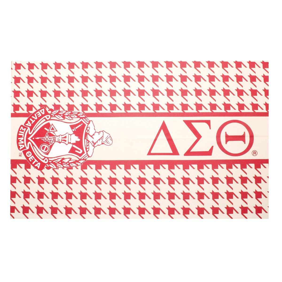 DST Crimson and Deep Cream Houndstooth Shawl Scarf