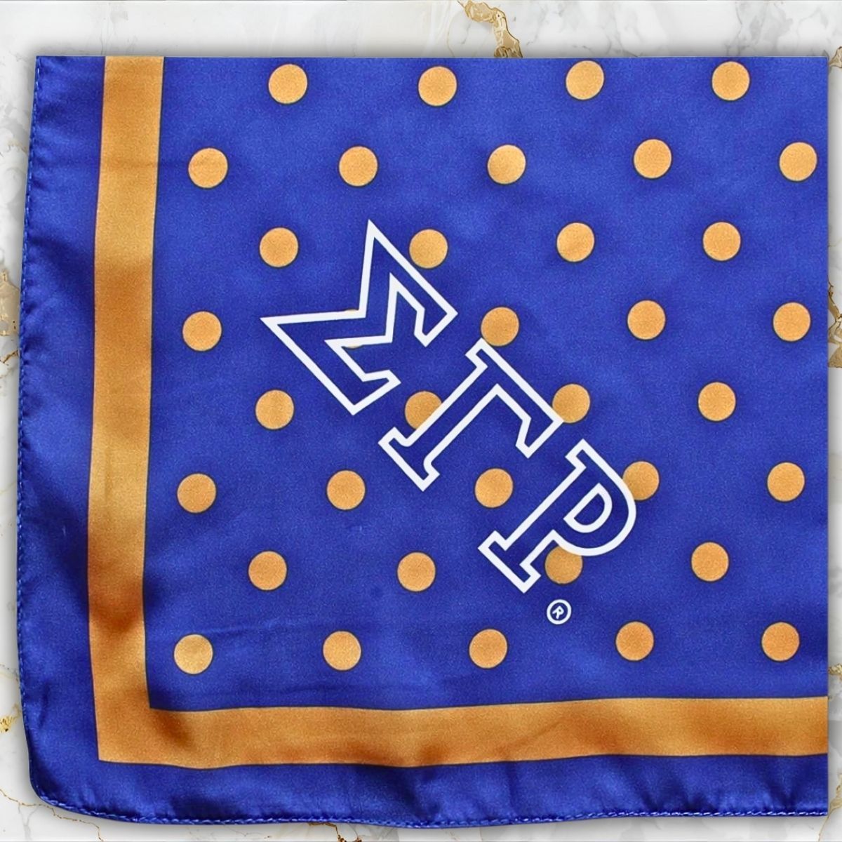 SGRHO Blue Yellow Polka Dot Square Sorority Scarf