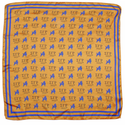 SGRHO Mustard Yellow and Blue Poodle Square Scarf