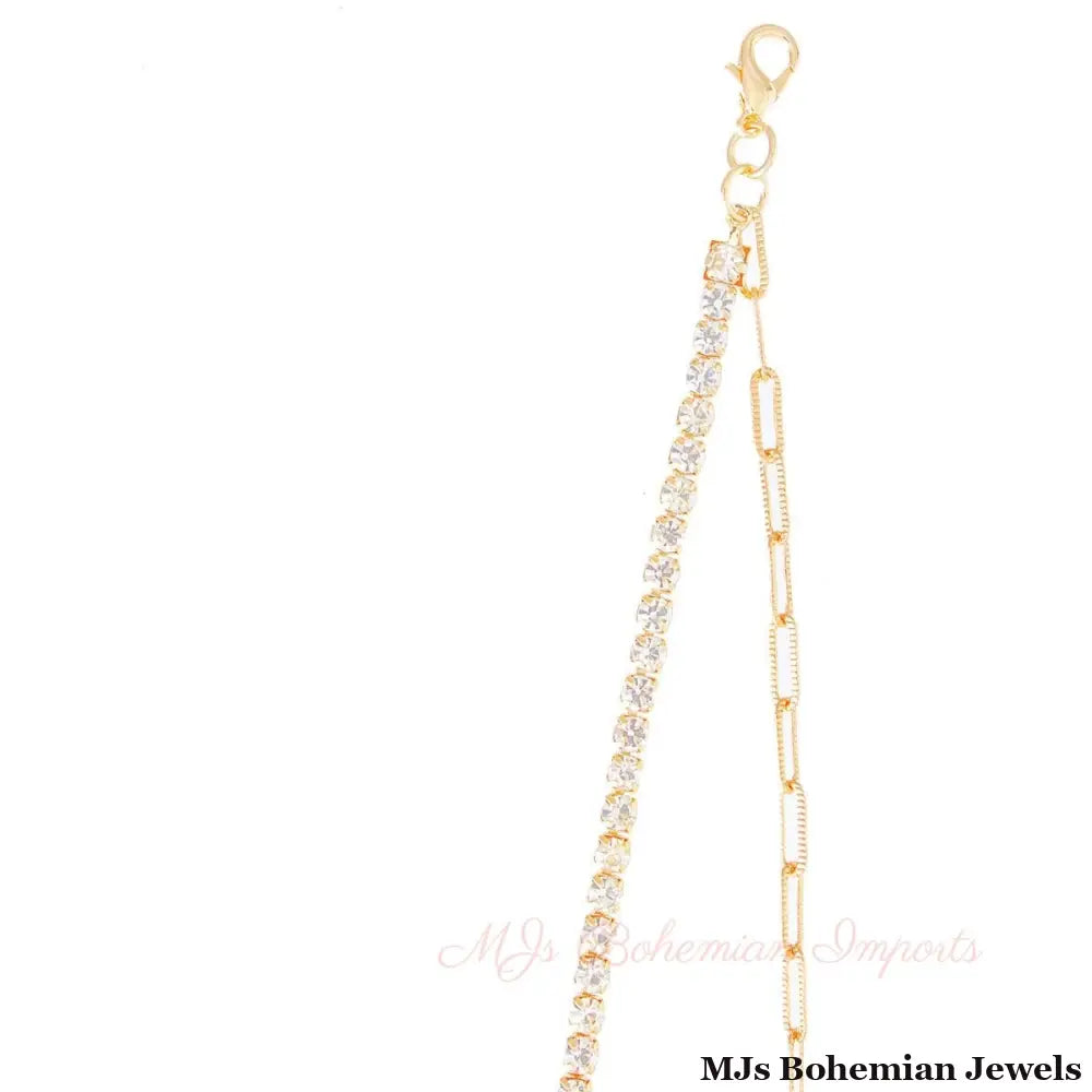 Gold 2 Layer Key Necklace Set