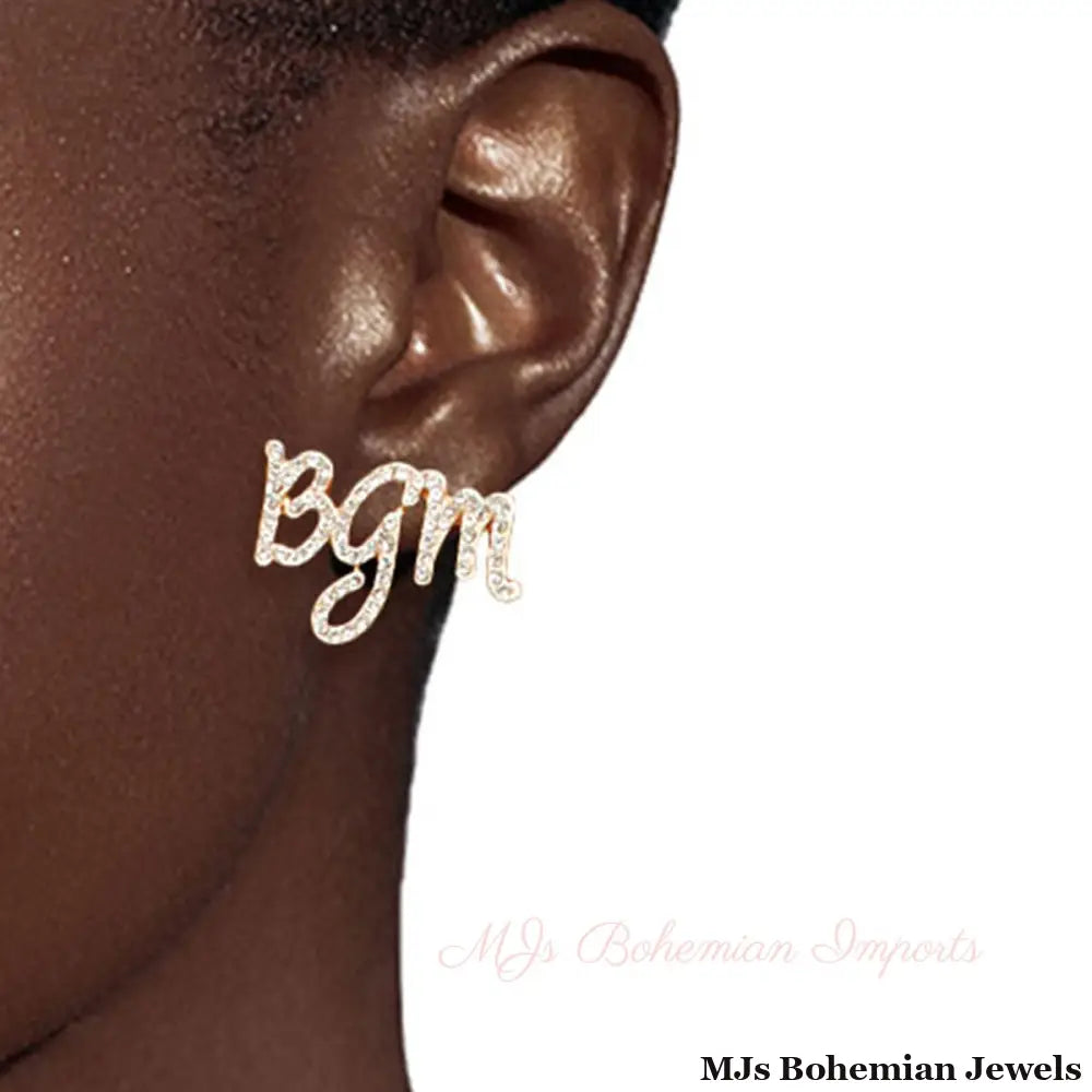 Gold 3 Pcs Black Girl Afro Studs