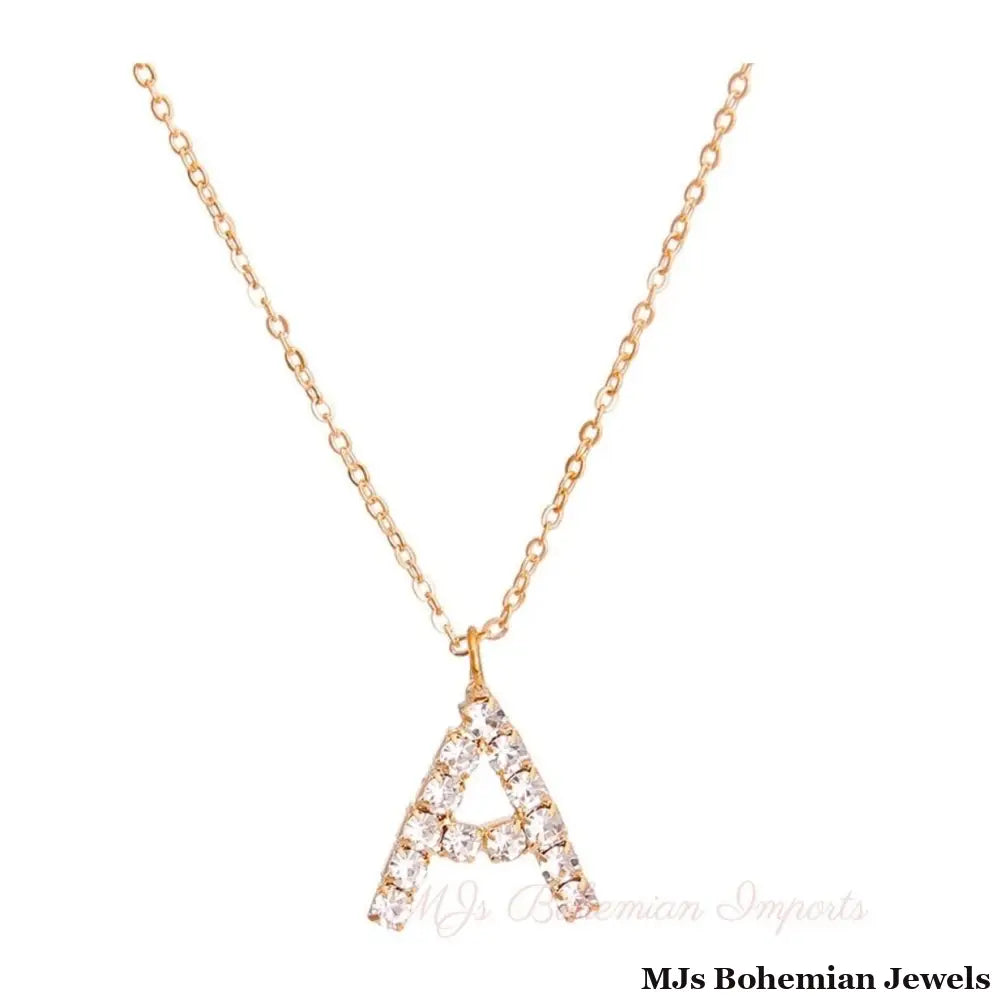 Gold A Initial Necklace