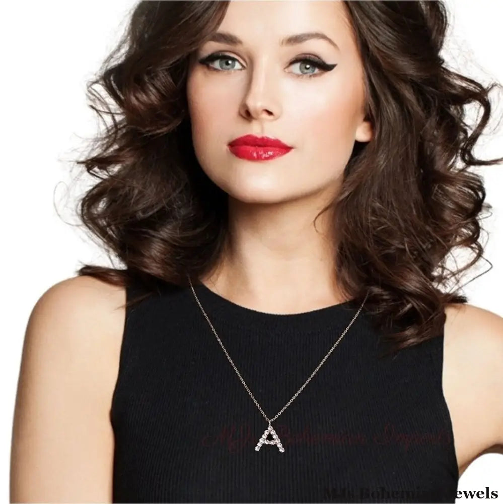 Gold A Initial Necklace