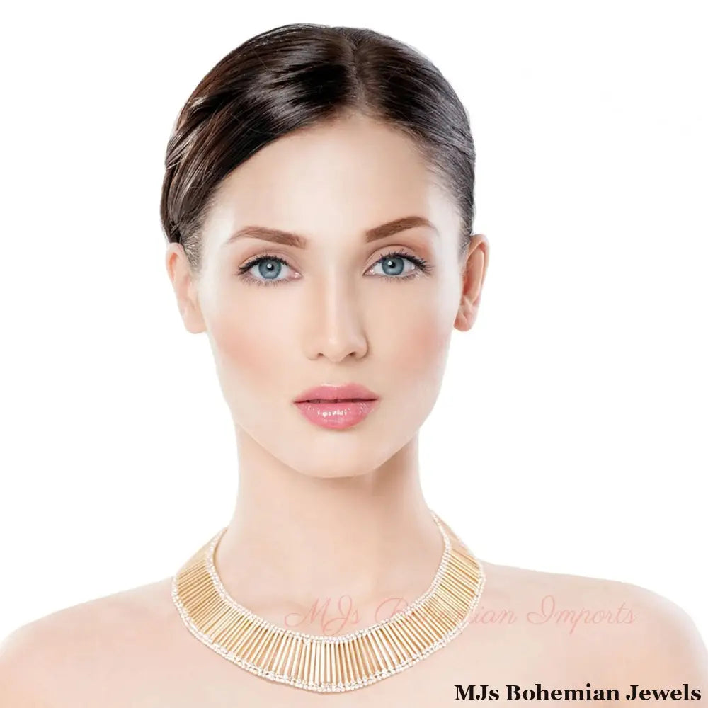 Gold Bar Rhinestone Collar
