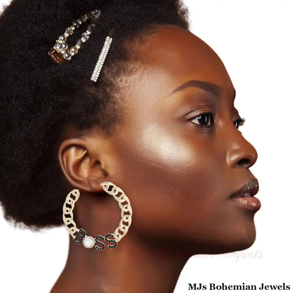 Gold Boss Chain Hoops